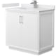 A thumbnail of the Wyndham Collection WCF414136S-VCA-UNSMXX White / White Cultured Marble Top / Brushed Nickel Hardware