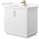 A thumbnail of the Wyndham Collection WCF414136S-VCA-UNSMXX White / Carrara Cultured Marble Top / Satin Bronze Hardware