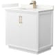 A thumbnail of the Wyndham Collection WCF414136S-QTZ-UNSMXX White / Giotto Quartz Top / Satin Bronze Hardware