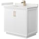 A thumbnail of the Wyndham Collection WCF414136S-QTZ-UNSMXX White / White Quartz Top / Satin Bronze Hardware