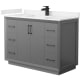 A thumbnail of the Wyndham Collection WCF414148S-VCA-UNSMXX Dark Gray / Carrara Cultured Marble Top / Matte Black Hardware