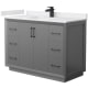 A thumbnail of the Wyndham Collection WCF414148S-VCA-UNSMXX Dark Gray / White Cultured Marble Top / Matte Black Hardware