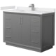 A thumbnail of the Wyndham Collection WCF414148S-VCA-UNSMXX Dark Gray / White Cultured Marble Top / Brushed Nickel Hardware