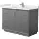 A thumbnail of the Wyndham Collection WCF414148S-QTZ-UNSMXX Dark Gray / White Quartz Top / Brushed Nickel Hardware