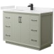 A thumbnail of the Wyndham Collection WCF414148S-VCA-UNSMXX Light Green / Carrara Cultured Marble Top / Matte Black Hardware