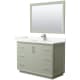 A thumbnail of the Wyndham Collection WCF414148S-QTZ-UNSM46 Light Green / Giotto Quartz Top / Brushed Nickel Hardware