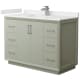 A thumbnail of the Wyndham Collection WCF414148S-QTZ-UNSMXX Light Green / White Quartz Top / Brushed Nickel Hardware
