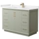 A thumbnail of the Wyndham Collection WCF414148S-VCA-UNSMXX Light Green / Carrara Cultured Marble Top / Satin Bronze Hardware