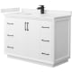 A thumbnail of the Wyndham Collection WCF414148S-VCA-UNSMXX White / Carrara Cultured Marble Top / Matte Black Hardware