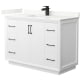 A thumbnail of the Wyndham Collection WCF414148S-QTZ-UNSMXX White / Giotto Quartz Top / Matte Black Hardware