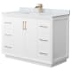 A thumbnail of the Wyndham Collection WCF414148S-NAT-UNSMXX White / Satin Bronze Hardware