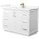 A thumbnail of the Wyndham Collection WCF414148S-QTZ-UNSMXX White / Giotto Quartz Top / Satin Bronze Hardware