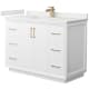 A thumbnail of the Wyndham Collection WCF414148S-QTZ-UNSMXX White / White Quartz Top / Satin Bronze Hardware