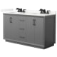 A thumbnail of the Wyndham Collection WCF414160D-QTZ-US3MXX Dark Gray / Giotto Quartz Top / Matte Black Hardware