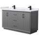 A thumbnail of the Wyndham Collection WCF414160D-VCA-UNSMXX Dark Gray / White Cultured Marble Top / Matte Black Hardware