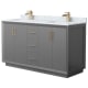 A thumbnail of the Wyndham Collection WCF414160D-NAT-UNSMXX Dark Gray / Satin Bronze Hardware