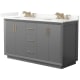 A thumbnail of the Wyndham Collection WCF414160D-QTZ-US3MXX Dark Gray / Giotto Quartz Top / Satin Bronze Hardware