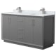 A thumbnail of the Wyndham Collection WCF414160D-NAT-UNSMXX Dark Gray / Brushed Nickel Hardware