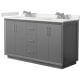 A thumbnail of the Wyndham Collection WCF414160D-QTZ-US3MXX Dark Gray / White Quartz Top / Brushed Nickel Hardware