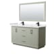 A thumbnail of the Wyndham Collection WCF414160D-VCA-UNSM58 Light Green / White Cultured Marble Top / Matte Black Hardware