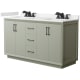 A thumbnail of the Wyndham Collection WCF414160D-QTZ-US3MXX Light Green / White Quartz Top / Matte Black Hardware