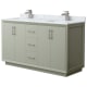 A thumbnail of the Wyndham Collection WCF414160D-NAT-UNSMXX Light Green / Brushed Nickel Hardware
