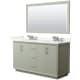 A thumbnail of the Wyndham Collection WCF414160D-QTZ-US3M58 Light Green / Giotto Quartz Top / Brushed Nickel Hardware
