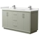 A thumbnail of the Wyndham Collection WCF414160D-QTZ-UNSMXX Light Green / White Quartz Top / Brushed Nickel Hardware