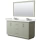 A thumbnail of the Wyndham Collection WCF414160D-QTZ-US3M58 Light Green / White Quartz Top / Brushed Nickel Hardware