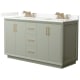 A thumbnail of the Wyndham Collection WCF414160D-QTZ-US3MXX Light Green / Giotto Quartz Top / Satin Bronze Hardware