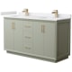 A thumbnail of the Wyndham Collection WCF414160D-VCA-UNSMXX Light Green / White Cultured Marble Top / Satin Bronze Hardware