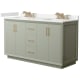 A thumbnail of the Wyndham Collection WCF414160D-QTZ-US3MXX Light Green / White Quartz Top / Satin Bronze Hardware