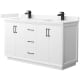 A thumbnail of the Wyndham Collection WCF414160D-VCA-UNSMXX White / Carrara Cultured Marble Top / Matte Black Hardware