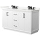 A thumbnail of the Wyndham Collection WCF414160D-QTZ-US3MXX White / Giotto Quartz Top / Matte Black Hardware