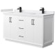 A thumbnail of the Wyndham Collection WCF414160D-VCA-UNSMXX White / White Cultured Marble Top / Matte Black Hardware