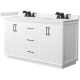 A thumbnail of the Wyndham Collection WCF414160D-QTZ-US3MXX White / White Quartz Top / Matte Black Hardware