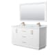 A thumbnail of the Wyndham Collection WCF414160D-NAT-UNSM58 White / Satin Bronze Hardware