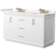 A thumbnail of the Wyndham Collection WCF414160D-QTZ-US3MXX White / White Quartz Top / Satin Bronze Hardware