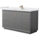 A thumbnail of the Wyndham Collection WCF414160S-VCA-UNSMXX Dark Gray / White Cultured Marble Top / Satin Bronze Hardware