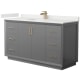 A thumbnail of the Wyndham Collection WCF414160S-QTZ-UNSMXX Dark Gray / White Quartz Top / Satin Bronze Hardware