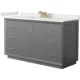 A thumbnail of the Wyndham Collection WCF414160S-QTZ-US3MXX Dark Gray / White Quartz Top / Satin Bronze Hardware