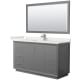 A thumbnail of the Wyndham Collection WCF414160S-QTZ-UNSM58 Dark Gray / White Quartz Top / Brushed Nickel Hardware