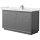 A thumbnail of the Wyndham Collection WCF414160S-QTZ-UNSMXX Dark Gray / White Quartz Top / Brushed Nickel Hardware