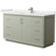A thumbnail of the Wyndham Collection WCF414160S-QTZ-UNSMXX Light Green / White Quartz Top / Brushed Nickel Hardware