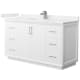 A thumbnail of the Wyndham Collection WCF414160S-VCA-UNSMXX White / Carrara Cultured Marble Top / Brushed Nickel Hardware