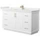 A thumbnail of the Wyndham Collection WCF414160S-QTZ-UNSMXX White / White Quartz Top / Satin Bronze Hardware