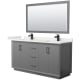 A thumbnail of the Wyndham Collection WCF414166D-QTZ-UNSM58 Dark Gray / White Quartz Top / Matte Black Hardware