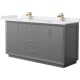 A thumbnail of the Wyndham Collection WCF414166D-VCA-UNSMXX Dark Gray / White Cultured Marble Top / Satin Bronze Hardware