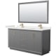 A thumbnail of the Wyndham Collection WCF414166D-QTZ-UNSM58 Dark Gray / White Quartz Top / Satin Bronze Hardware