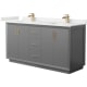 A thumbnail of the Wyndham Collection WCF414166D-QTZ-UNSMXX Dark Gray / White Quartz Top / Satin Bronze Hardware